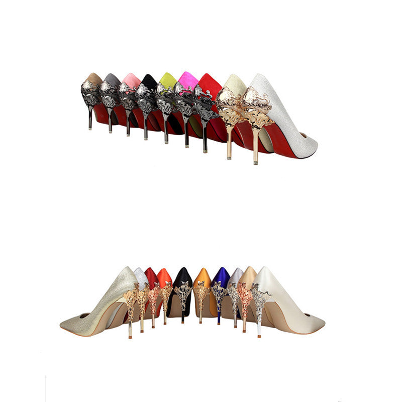 LAKESHI Elegant Metal Heels Seasia