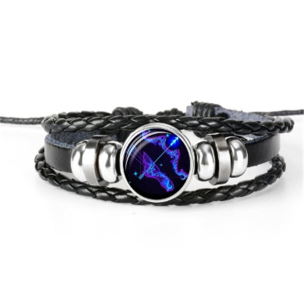 Zodiac Braided Leather Bracelet Seasia