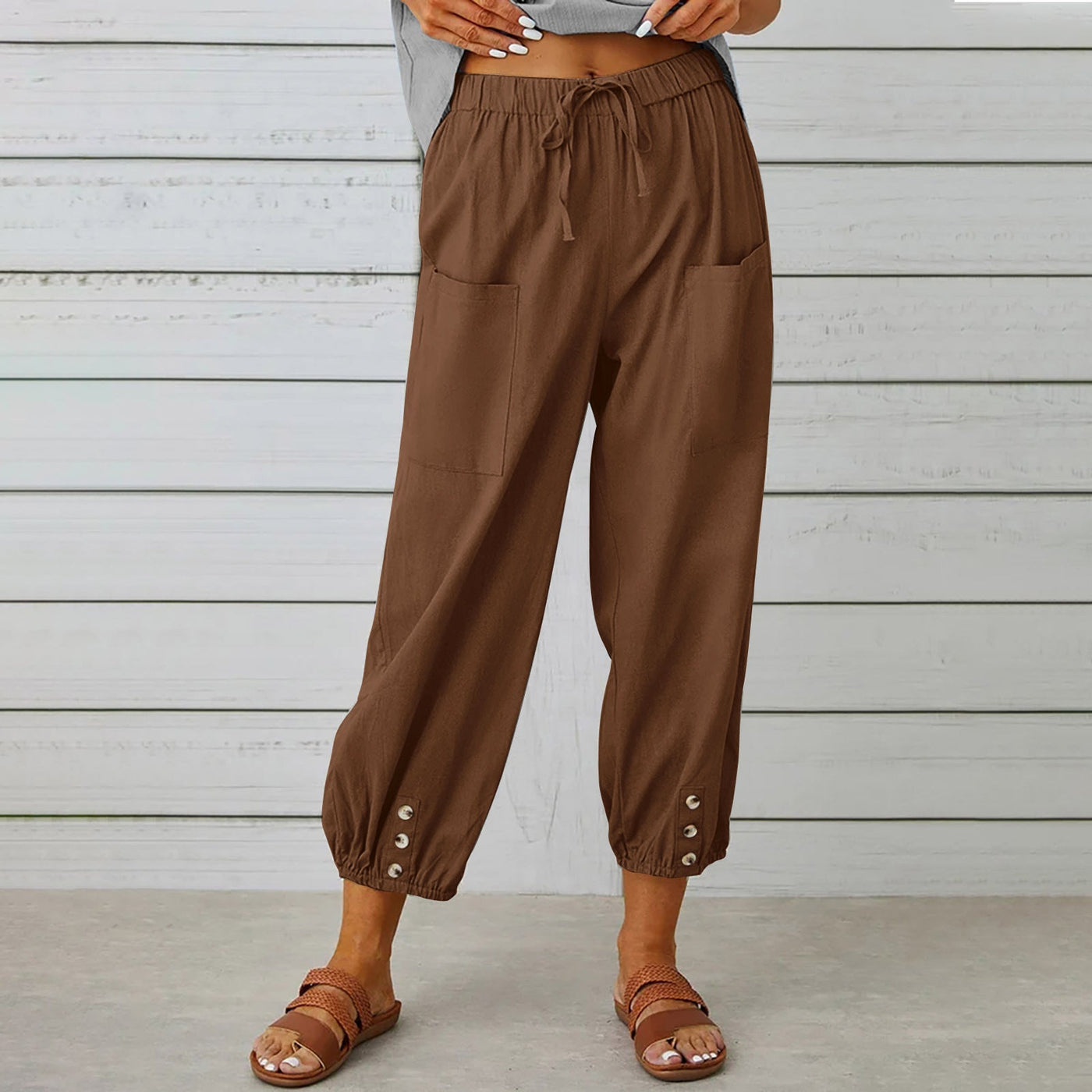 Cotton Linen Drawstring Trousers Seasia