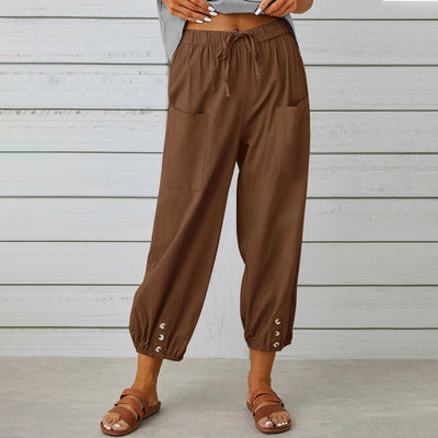 Cotton Linen Drawstring Trousers Seasia