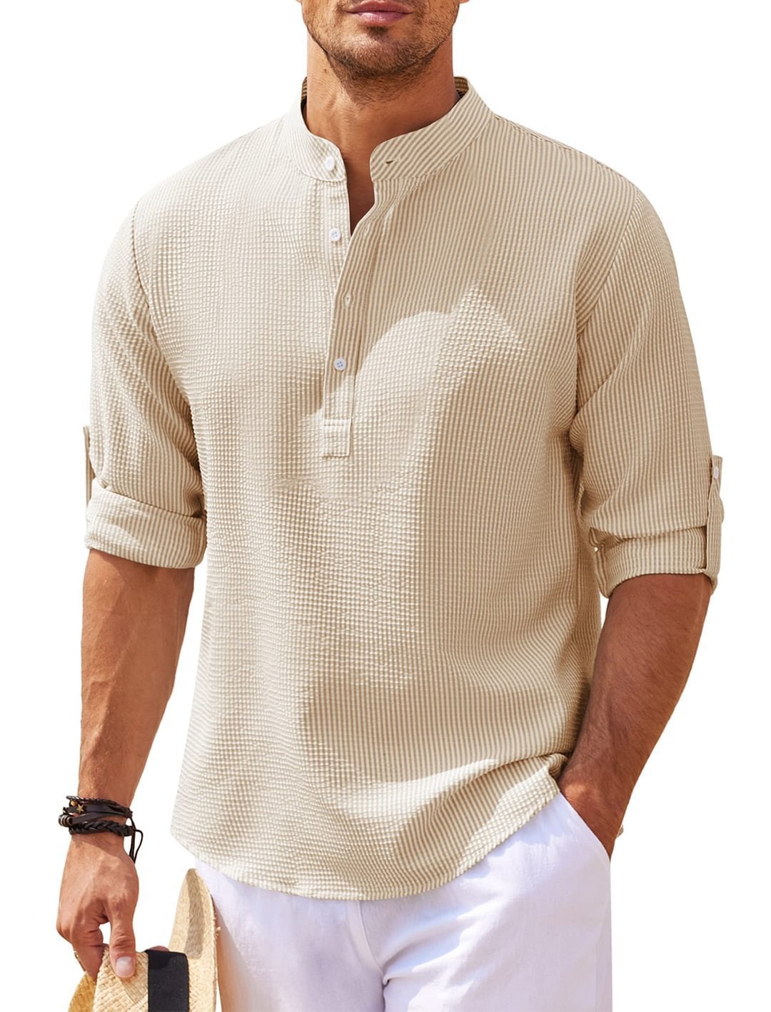 Men’s Casual Stand Collar Shirt Seasia
