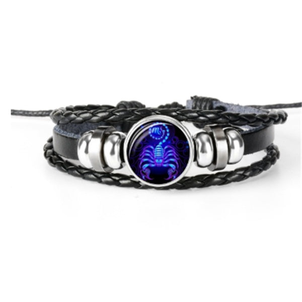 Zodiac Braided Leather Bracelet Seasia