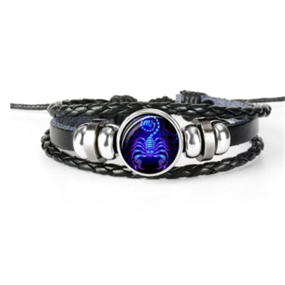 Zodiac Braided Leather Bracelet Seasia