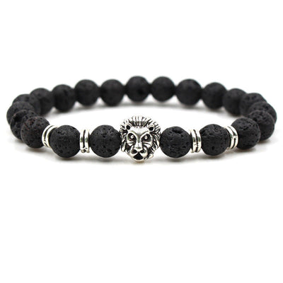 Lion Head Stone Beaded Bracelet Seasia