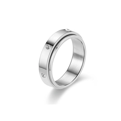 Moon & Stars Spinner Ring – Anti-Anxiety Stainless Steel Band Seasia