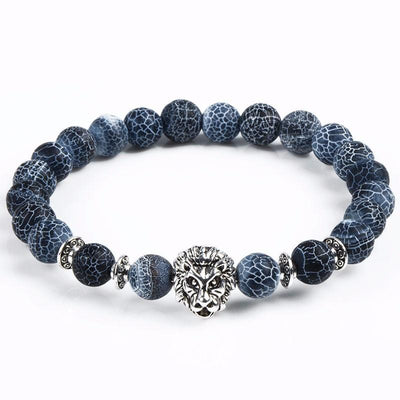 Lion Head Stone Beaded Bracelet Seasia