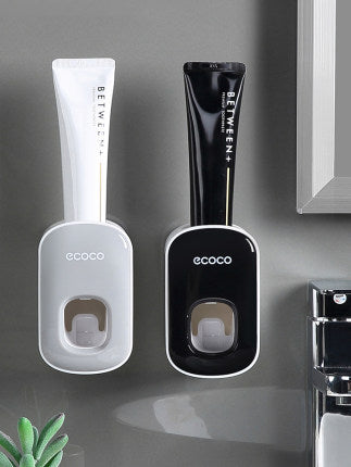 Wall-Mounted Toothpaste Dispenser & Toothbrush Holder Set Seasia