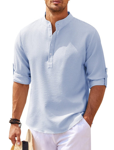 Men’s Casual Stand Collar Shirt Seasia