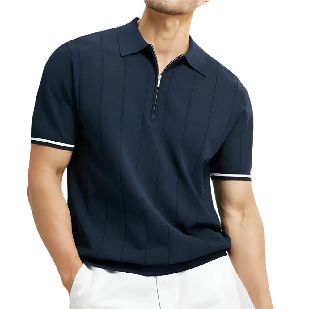Men’s Summer Short Sleeve Polo Shirt with Zipper Seasia