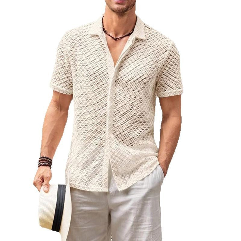 Men’s Summer Mesh Lapel Shirt Seasia