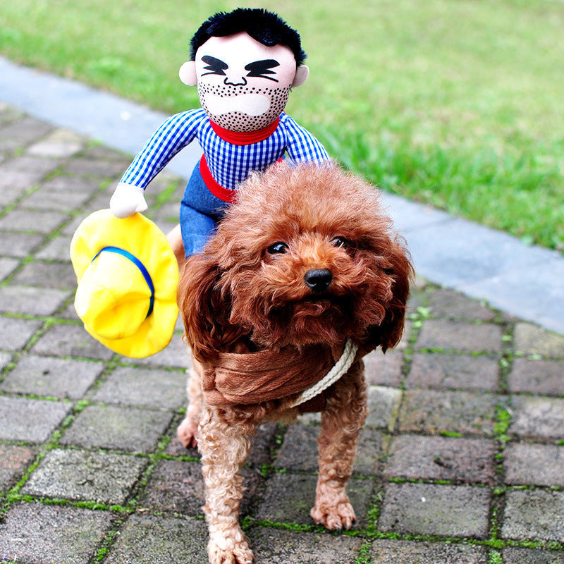 Funny Halloween Dog Costume with Wig & Knife Seasia