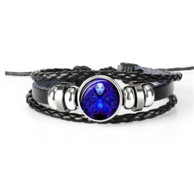 Zodiac Braided Leather Bracelet Seasia