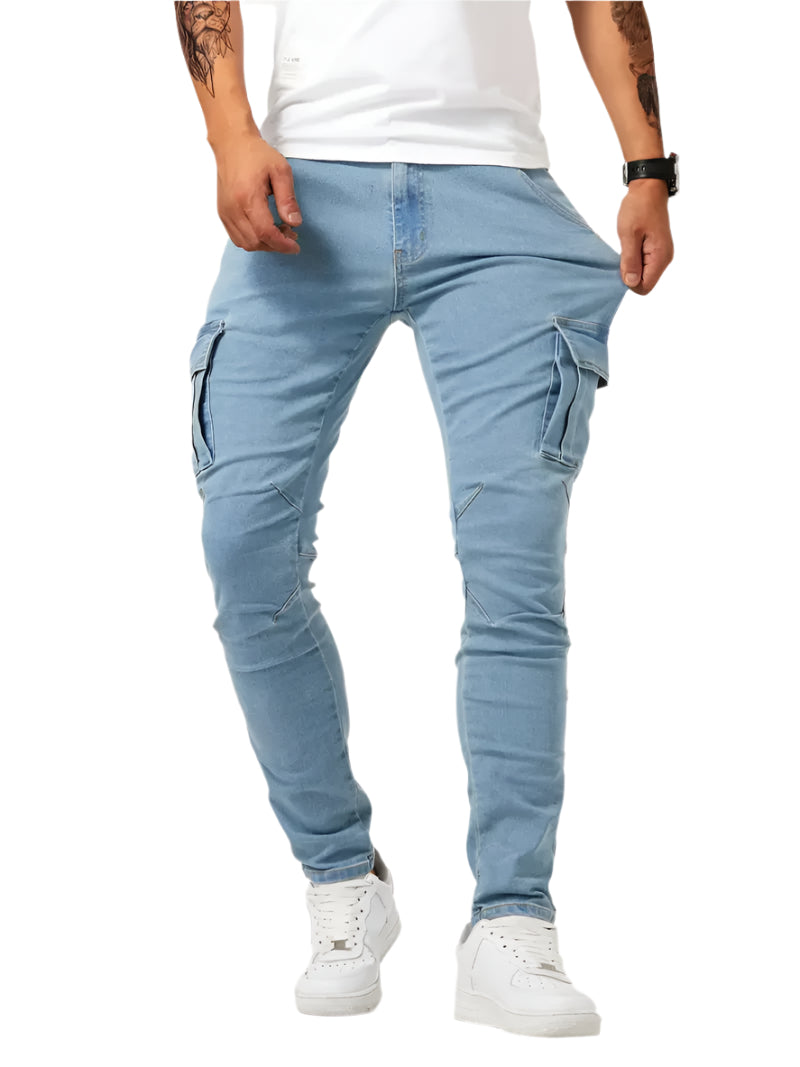 Men’s Multi-Pocket Denim Work Pants Seasia