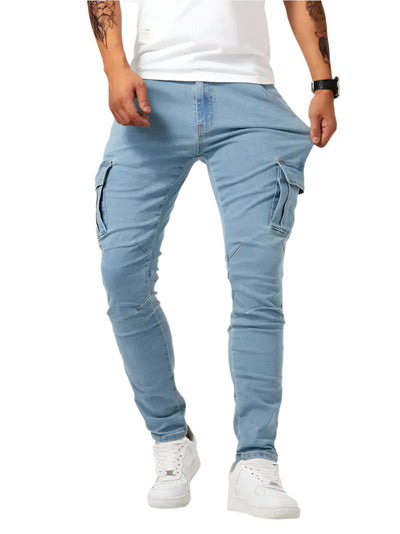 Men’s Multi-Pocket Denim Work Pants Seasia
