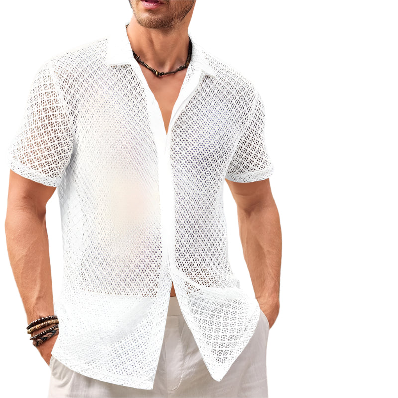 Men’s Summer Mesh Lapel Shirt Seasia
