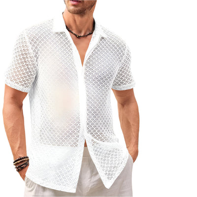 Men’s Summer Mesh Lapel Shirt Seasia