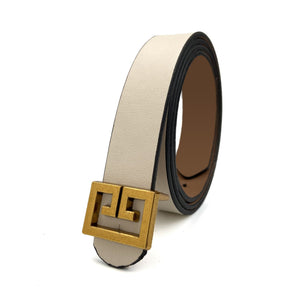 Bronze Buckle Faux Leather Belt Seasia