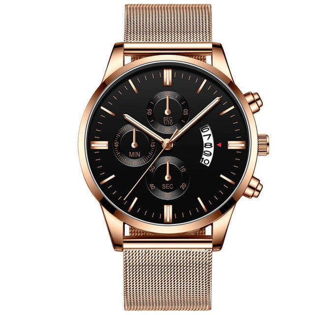 Men’s Luxury Mesh Band Quartz Watch Seasia