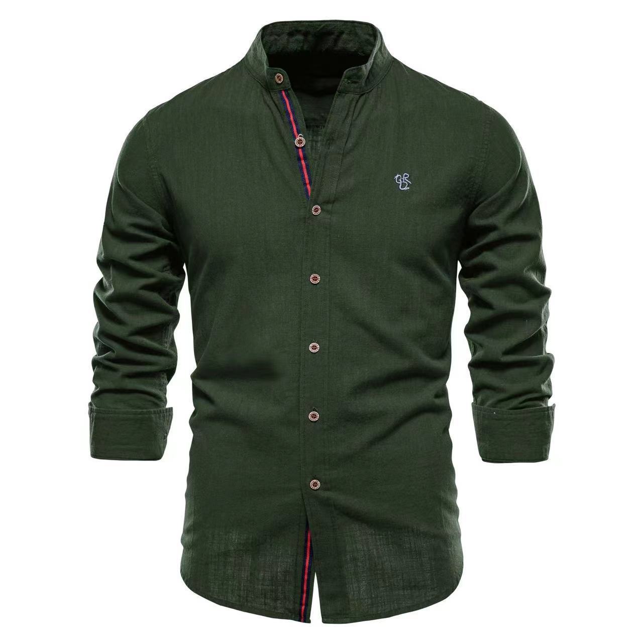 Men’s Cotton & Linen Henley Shirt Seasia