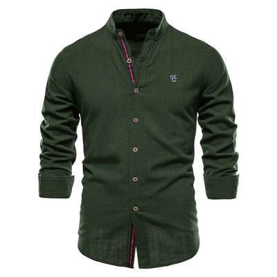 Men’s Cotton & Linen Henley Shirt Seasia
