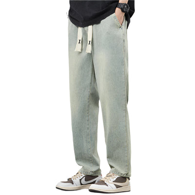 Men’s Loose Fit Drawstring Denim Trousers Seasia