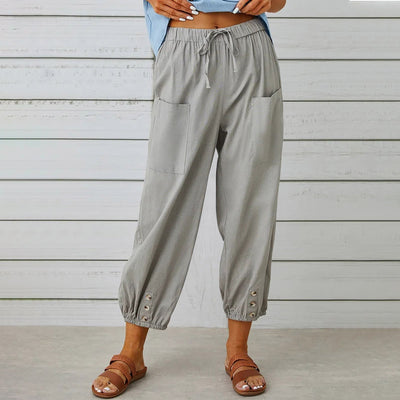 Cotton Linen Drawstring Trousers Seasia