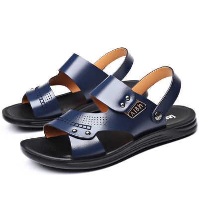 Men's Genuine Leather Slip-On Sandals Seasia