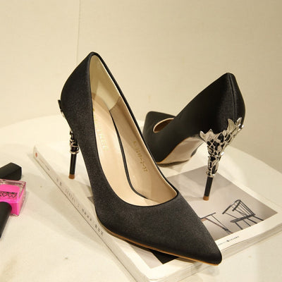 LAKESHI Elegant Metal Heels Seasia