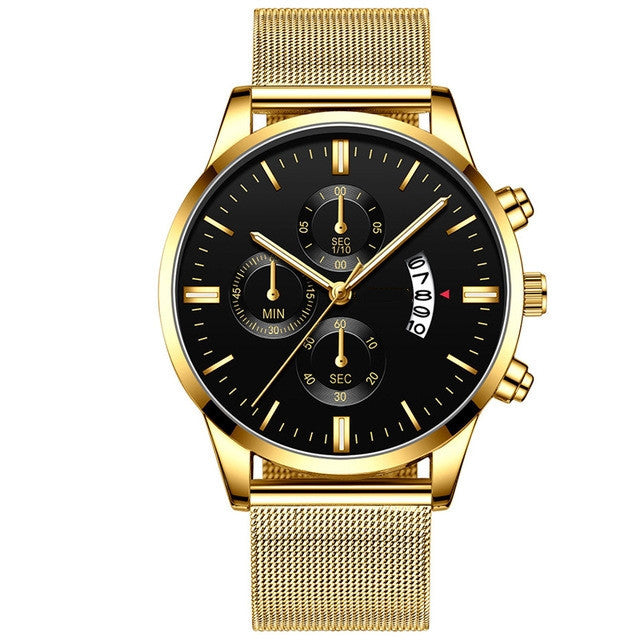 Men’s Luxury Mesh Band Quartz Watch Seasia