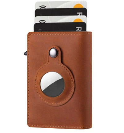 Slim RFID Leather Wallet for AirTag Seasia