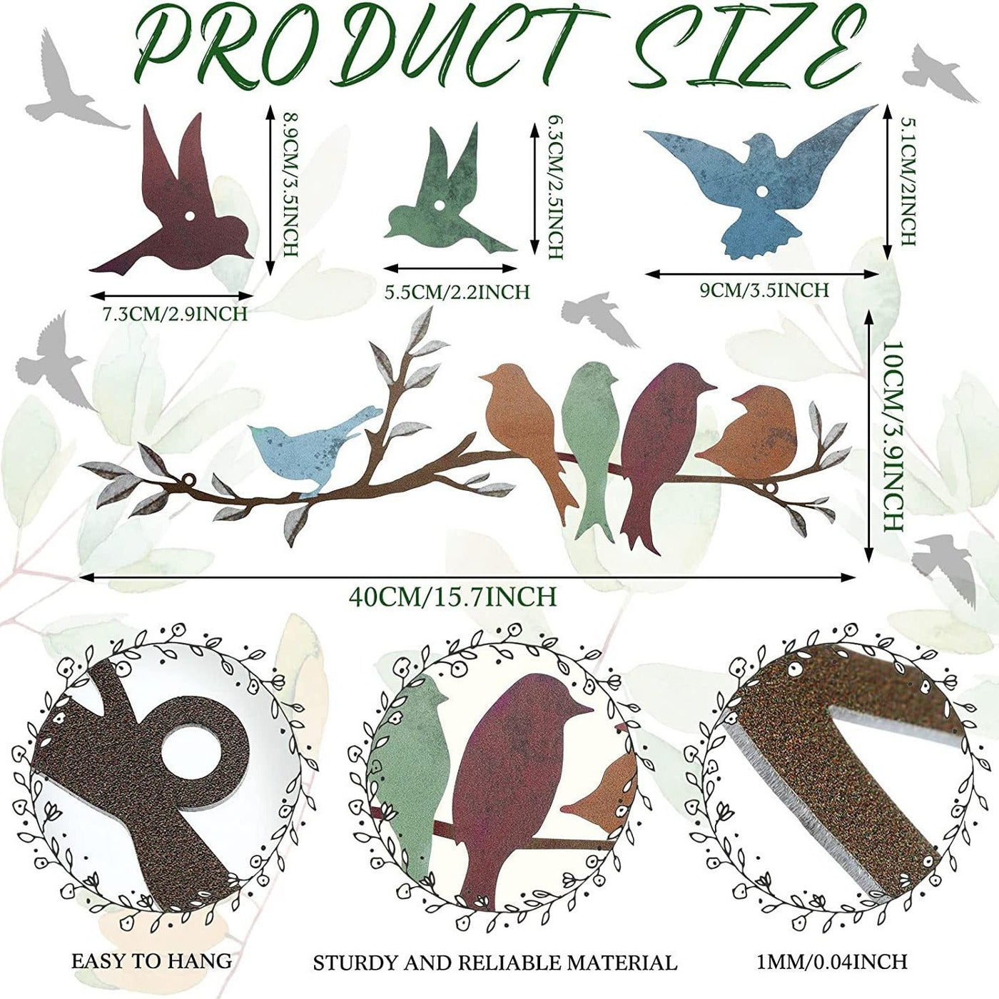 Bird on Branch Iron Wall Art – Rustic Nature-Inspired Hanging Decor Seasia