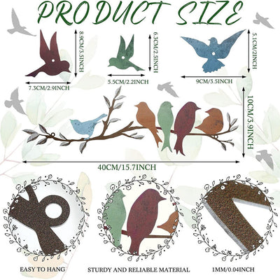 Bird on Branch Iron Wall Art – Rustic Nature-Inspired Hanging Decor Seasia