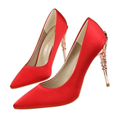 LAKESHI Elegant Metal Heels Seasia