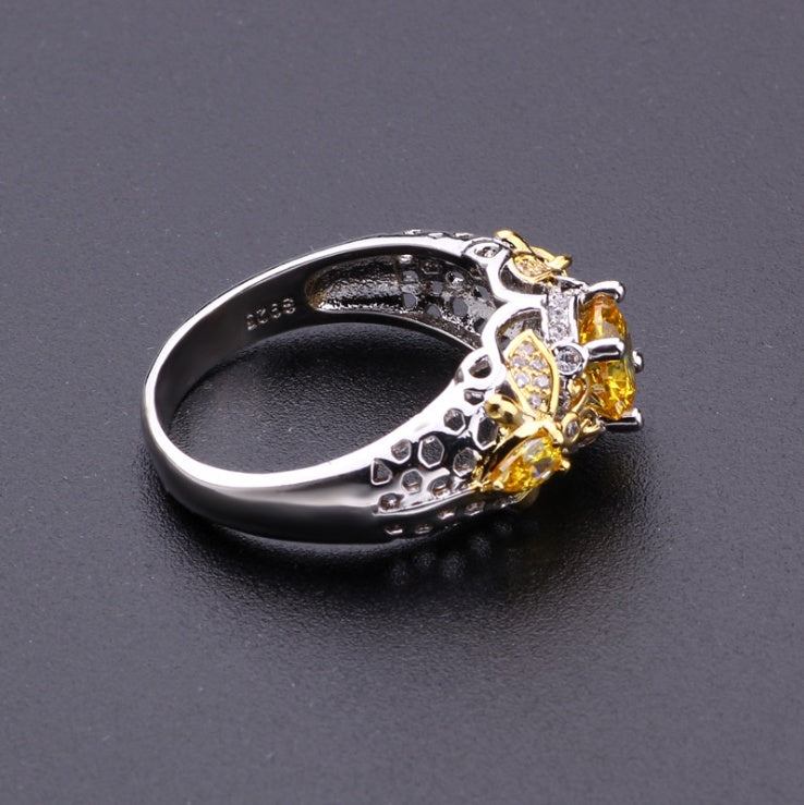 Geometric Zircon Ring Seasia