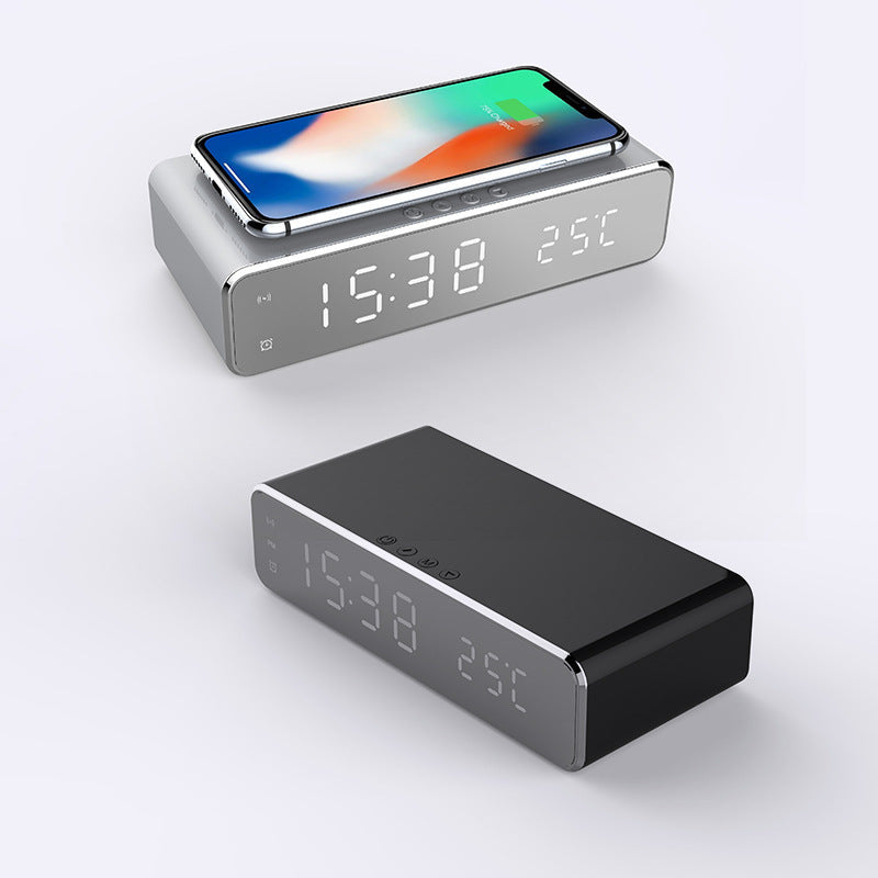 LED Alarm Clock with Wireless Charger & Thermometer Seasia
