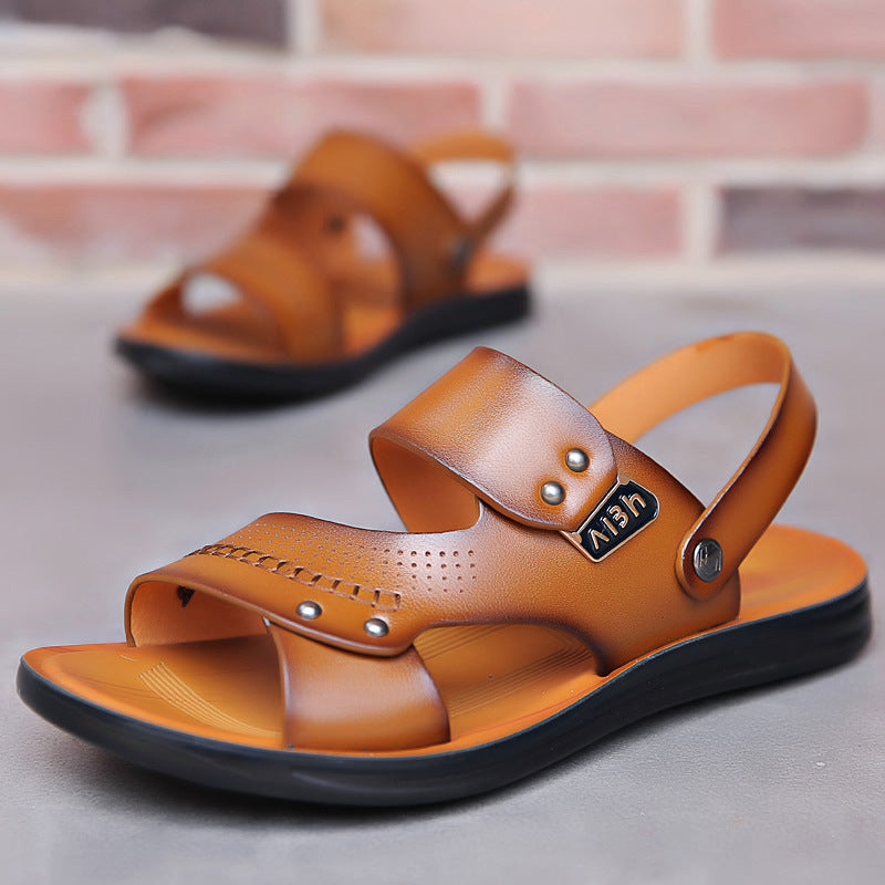 Men's Genuine Leather Slip-On Sandals Seasia