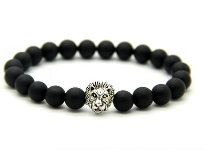 Lion Head Stone Beaded Bracelet Seasia