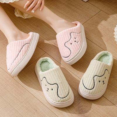 Striped Cat Plush Indoor Slippers Seasia