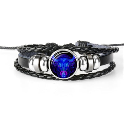 Zodiac Braided Leather Bracelet Seasia