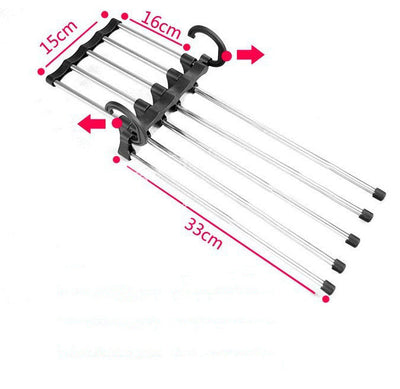 5-in-1 Multi-Functional Stainless Steel Wardrobe Hanger Seasia