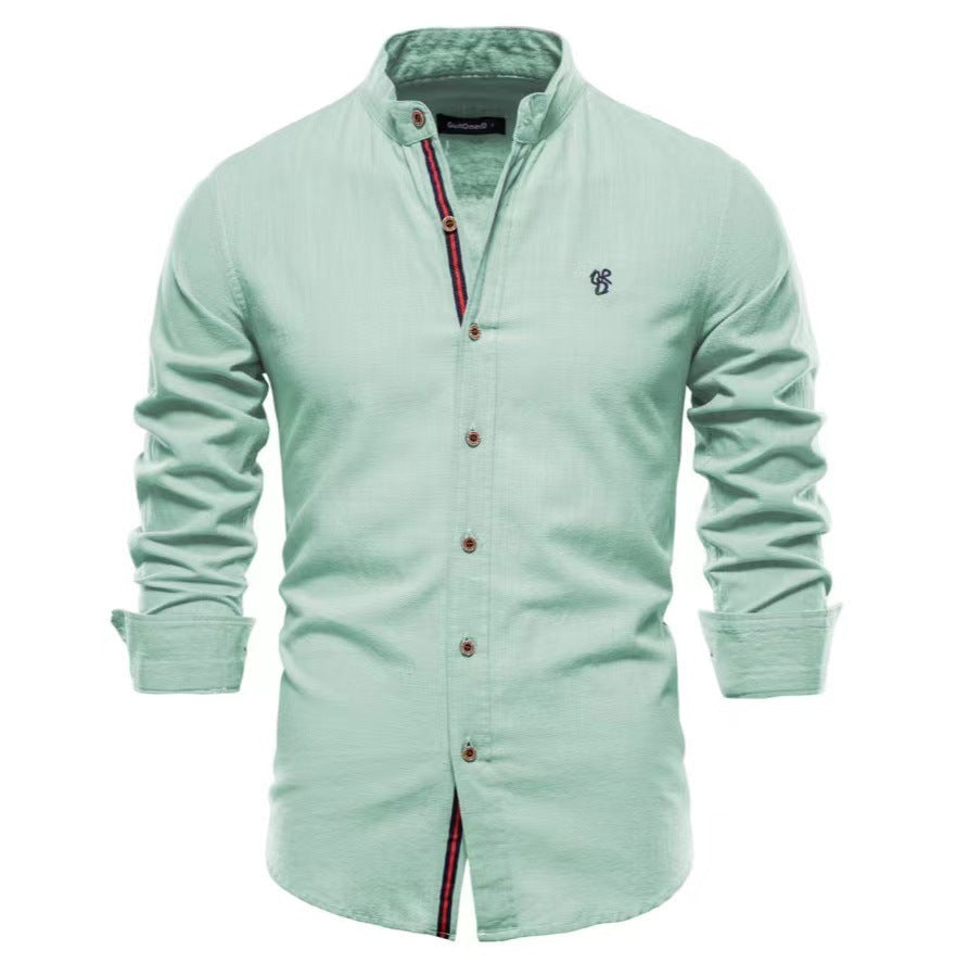 Men’s Cotton & Linen Henley Shirt Seasia