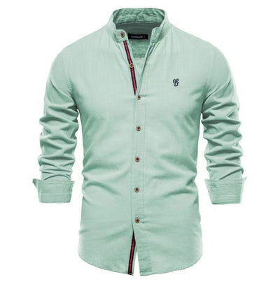 Men’s Cotton & Linen Henley Shirt Seasia