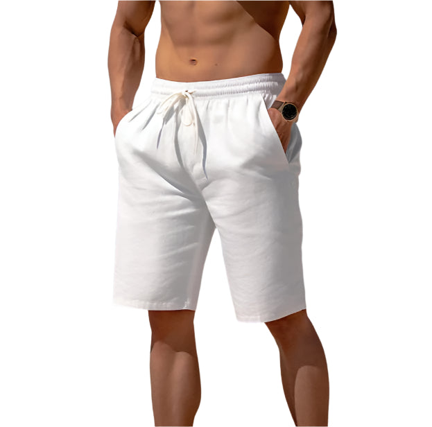 Men’s Cotton-Linen Summer Drawstring Shorts Seasia