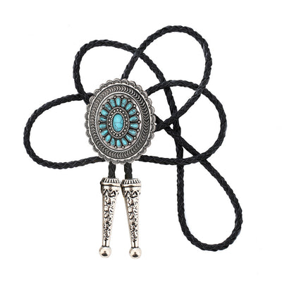 Unisex Turquoise Carved Bolo Tie Seasia