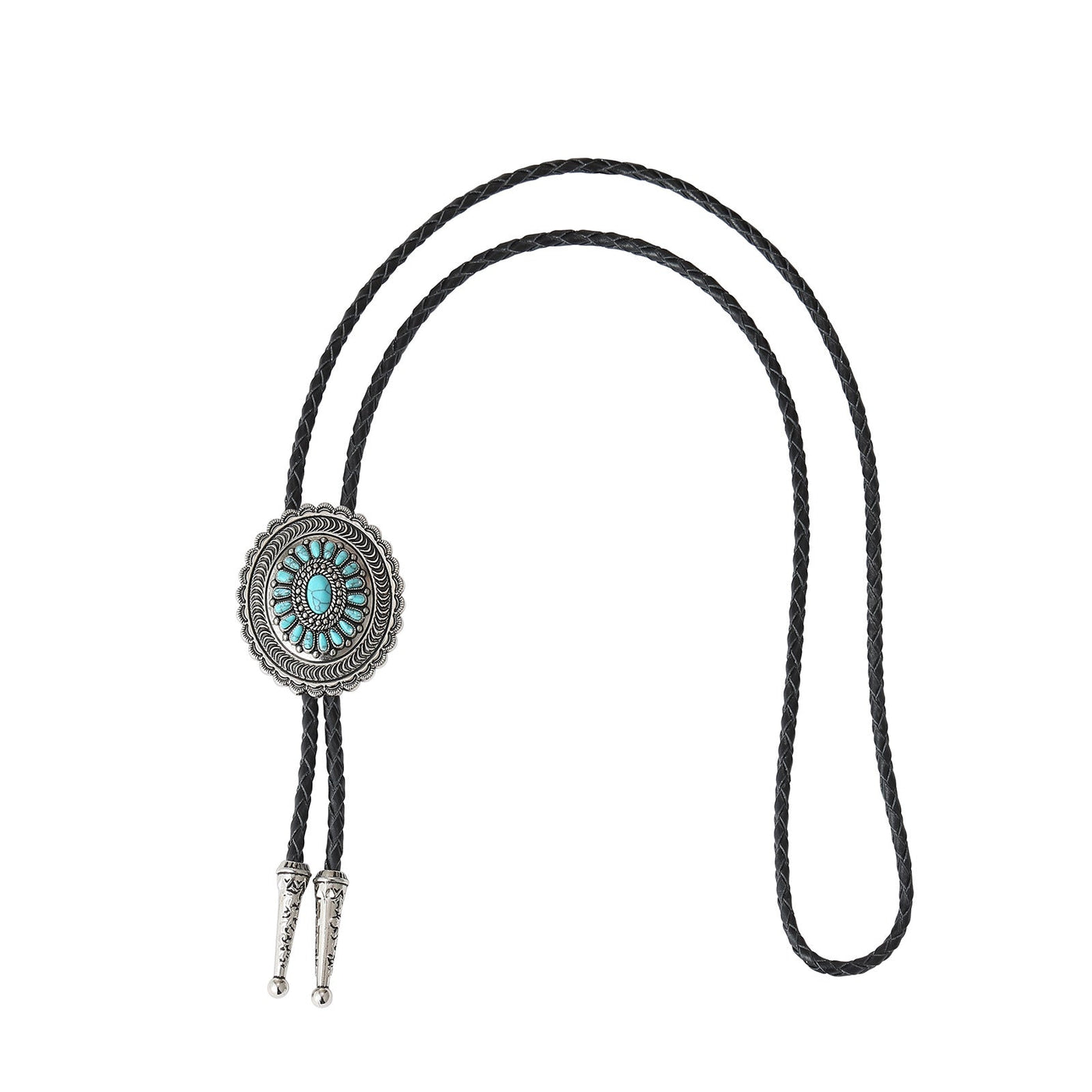 Unisex Turquoise Carved Bolo Tie Seasia