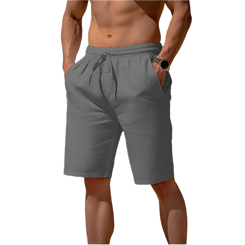 Men’s Cotton-Linen Summer Drawstring Shorts Seasia
