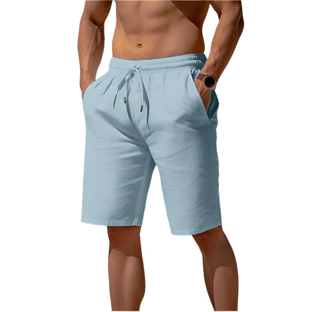 Men’s Cotton-Linen Summer Drawstring Shorts Seasia