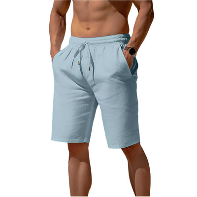 Men’s Cotton-Linen Summer Drawstring Shorts Seasia