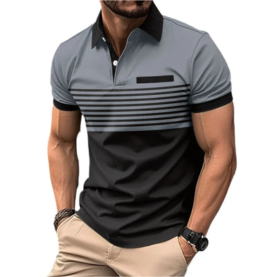 Men’s Casual Striped Shirt with Chest Pocket Seasia