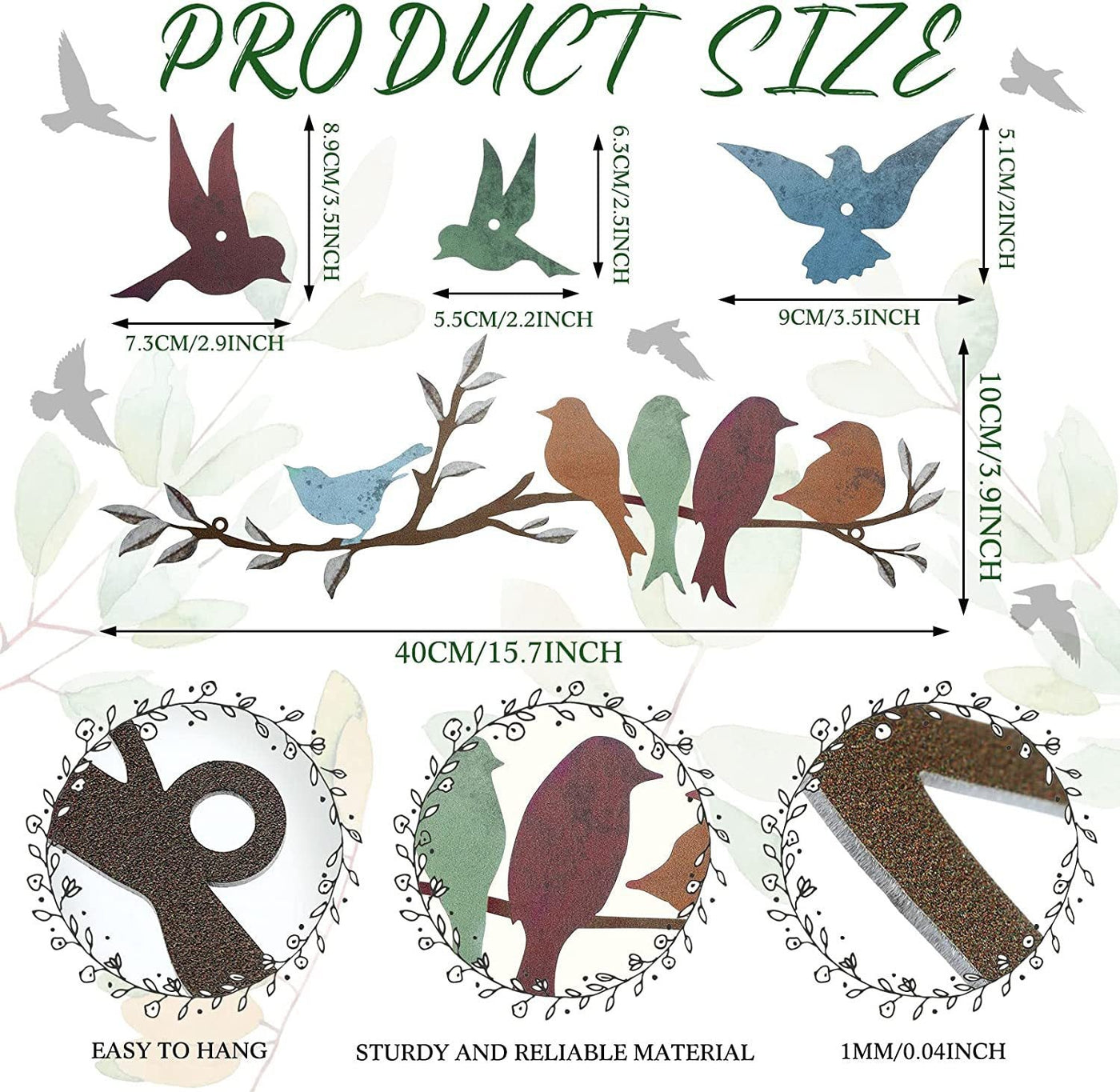 Bird on Branch Iron Wall Art – Rustic Nature-Inspired Hanging Decor Seasia